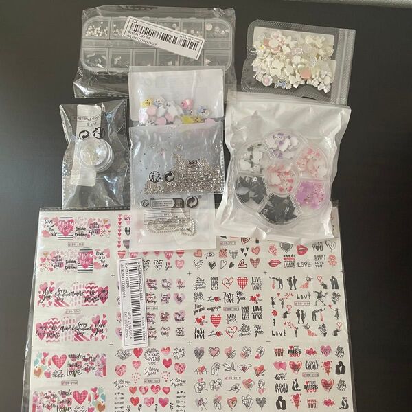 SHEIN ネイル パーツ ビーズ 手芸 部品 アクセサリー ラインストーン ハンドメイド セット デコパーツ セット
