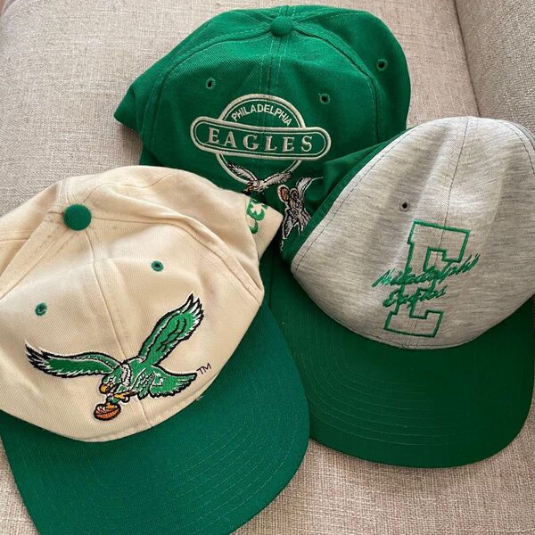 Philadelphia EAGLES 90s オフィシャルリリーススナップ 帽子 キャップ フィラデルフィア・イーグルス 3個