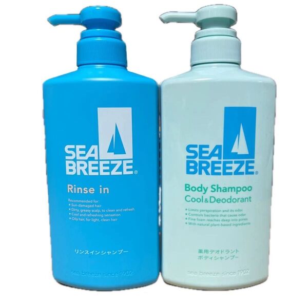【シャンプー&ボディソープ】2個 シーブリーズ リンスインシャンプー ボディシャンプー クール&デオドラント SEA BREEZE