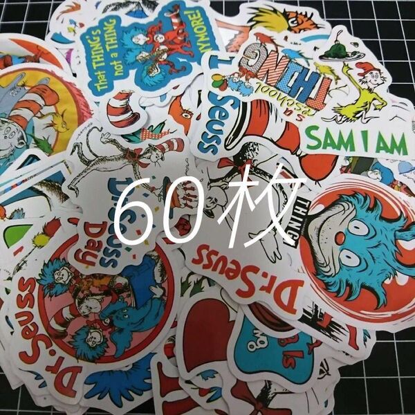 Dr.Seuss ドクタースース ステッカー 60枚 海外絵本 ネームシール1枚