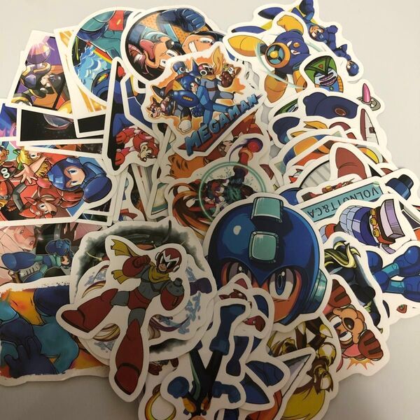 ステッカー ロックマン メガマン MEGAMAN 60枚 ネームシール1枚