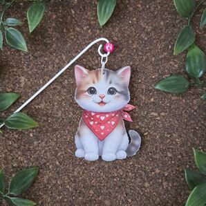 ガーデンピック(三毛猫)揺れるピック キャリコ 猫 ペット 猫雑貨 多頭飼い