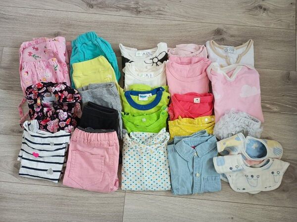 女の子 90 半袖 セット 夏物 甚平 ロンパース 新品 25点