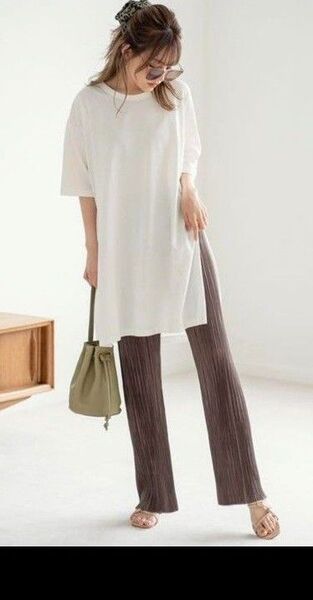 GRLサイドスリットロングTシャツ※オフホワイト