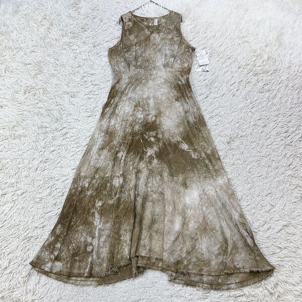 【新品】Raquel Allegra ラクエルアレグラ ノースリーブ ロング フレア ワンピース Aライン 0 XS相当 ARMY