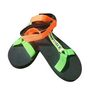 【即日発送/美品】STELLAMcCARTNEY サンダル 35 黒×オレンジ×グリーン