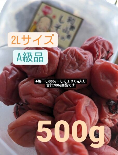 和歌山県南高梅しそ漬け梅干し2LサイズA級品500g