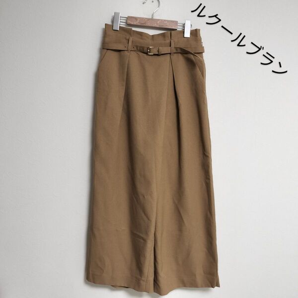 ルクールブラン ドレープパンツ ワイドパンツ タックパンツ ベージュ イージーパンツ
