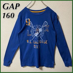 【GAP】ギャップ キッズ プリント 長袖 カットソー 160 ブルー