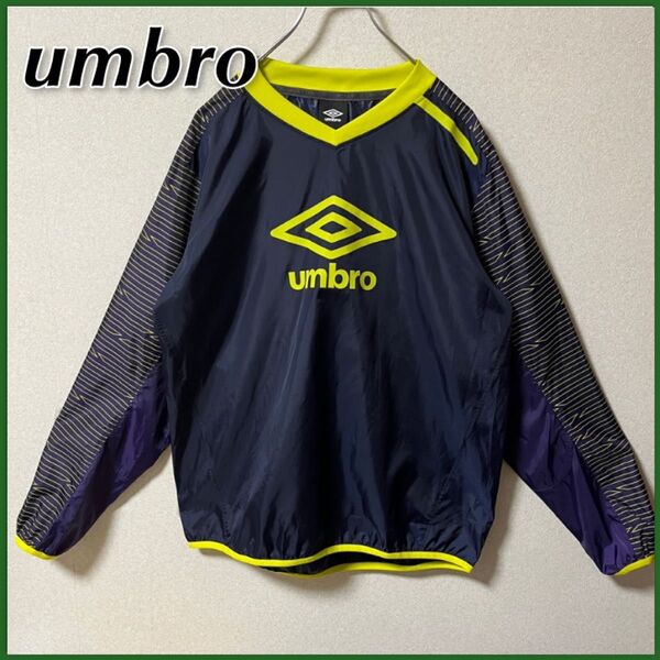 【umbro】アンブロ ビッグロゴ ピステトップ ネイビー M イエローネック
