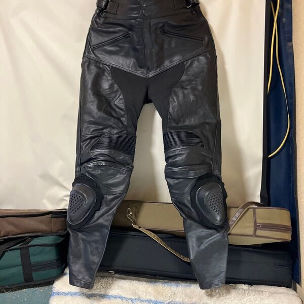 バイク用 レザーパンツ ブラック スライダー付き 34サイズ ハイウエスト
