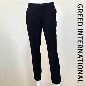 【B7】GREED INTERNATIONAL ビスコースバックサテンパンツ ブラック