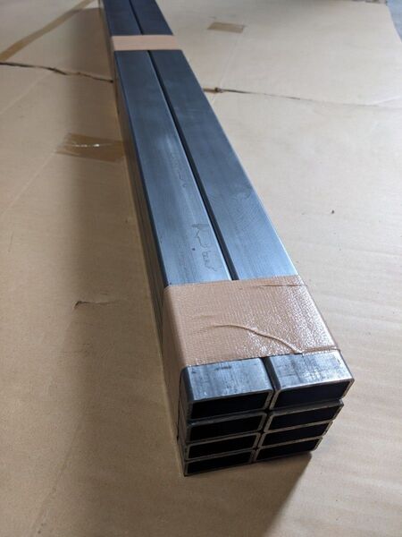 鉄スチール角パイプ 20mm×40mm×長さ約970mm 肉厚2mm 【8本セット】