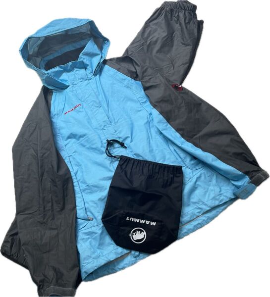 MAMMUT マムート クライメイトレインスーツ 上下セット ブルー ゴアテックス M レインウェア 通勤通学登山トレッキング