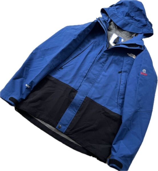 【サミットシリーズ】 THE NORTH FACE ザノースフェイス マウンテンパーカー 青 M メンズ ゴアテックス 刺繍ロゴ