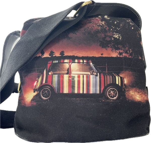 Paul Smith ポールスミス ショルダーバッグ ミニクーパー 斜め掛け マルチカラー 総柄 金具 通勤通学 出張 旅行