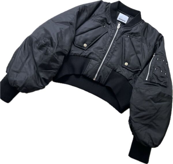 OMMO オーエムエムオー UN3D. アンスリードVOLUME SLEEVE SHORT MA-1 ブルゾン ブラック 36
