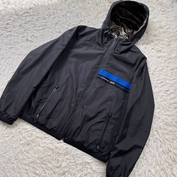 【美品】HUGO BOSS×Porsche ヒューゴボス×ポルシェ 別注 リバーシブルジャケット ブルゾン 46 M ゴルフウェア