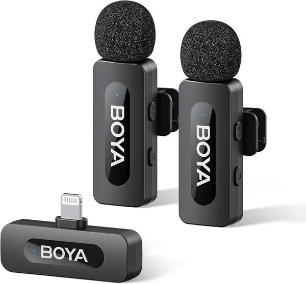 BOYA V2 ワイヤレス ピンマイク Lightning 2個入り