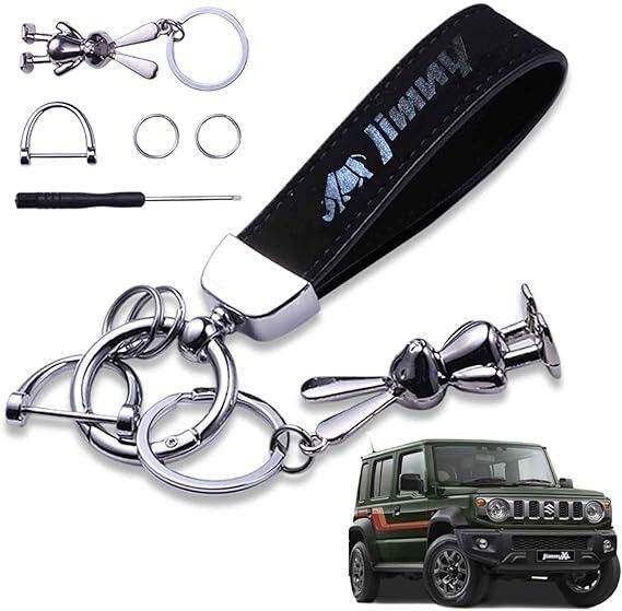 ジムニー Jimny ロゴ入り キーホルダー キーリング キーチェーン 本革スエード JB64 JB74系