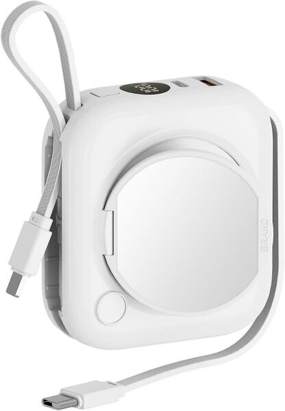 新品:モバイルバッテリー 10000mAh Lighting & type-c ケーブル内蔵 PD 22.5W 急速充電 4台同時