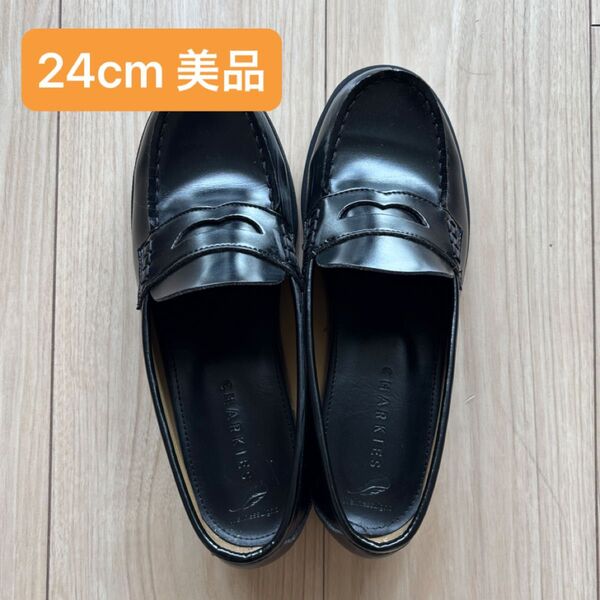CHARKIES|チャーキーズ レディース 軽量コインローファー【二重インソール 幅広3E・4E両方に対応】 EEE 黒