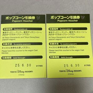 ディズニー ポップコーン引換券 2枚 【当日配送】