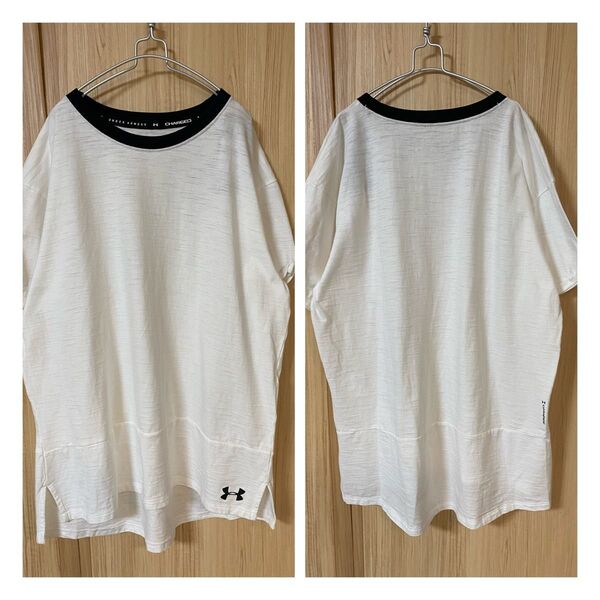 新品タグ付きTシャツXL☆ゆったり☆大きいサイズ☆リンガーTシャツ☆配色☆アンダーアーマー☆スポーツ☆おしゃれ見え