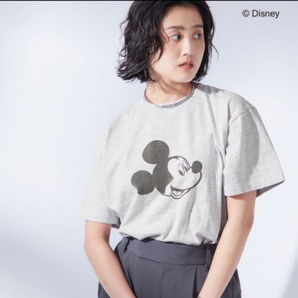 新品 完売品ジャーナルスタンダードレサージュミッキーTシャツピグメント 半袖 グレー