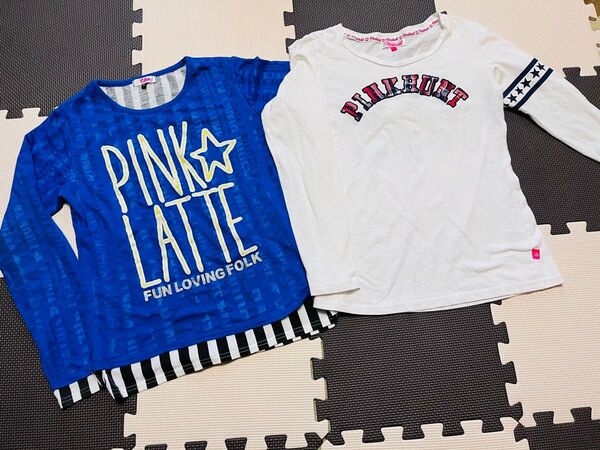 PINK LATTE 長袖tシャツ2枚セット!ロンT 女の子 150.160 まとめ売り 女の子