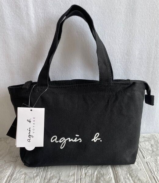 新品 未使用 アニエスベー agnes b. ファスナー付きミニトートバッグ ブラック Sサイズ