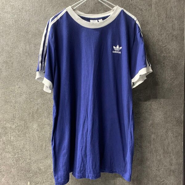 3XOT adidas アディダス Tシャツ トラフォイル ネイビー肩ライン