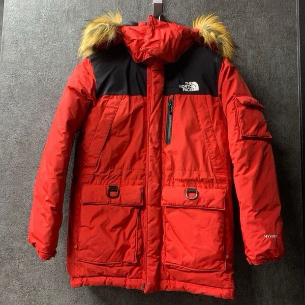 140㎝ THE NORTH FACE ノースフェイス ダウンジャケット レッド キッズ 防風 防寒 アウトドア