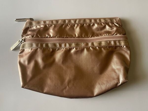 レスポートサック 2段ポーチ ピンク メタリック 光沢 COSMETIC CLUTCH