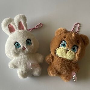 foxy illustrations フォクシーイラストレーションズ ボールチェーン付き ミニぬいぐるみ ガチャ 2個セット