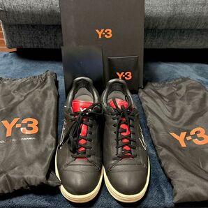 Y-3 スニーカー レザー ブラック×レッド