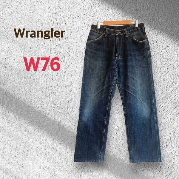 ラングラー デニム ジーンズ ジーパン メンズ W76 綿 牛革ラベル パンツ