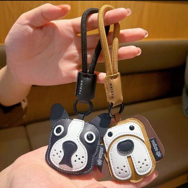 フレンチブルドッグ ビーグル 革のキーホルダー ペア お揃いにも レザー わんちゃん 犬 わんこ プレゼント 彼氏彼女 友達
