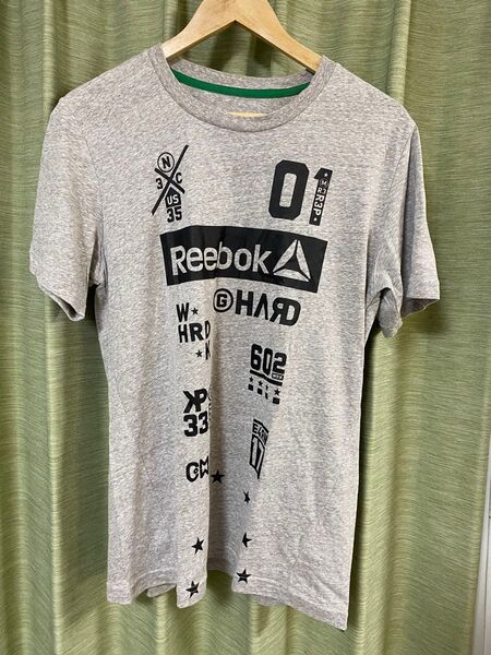 リーボックReebok グラフィックプリント Tシャツ グレー サイズL 半袖Tシャツ 半袖 Tシャツ カットソー