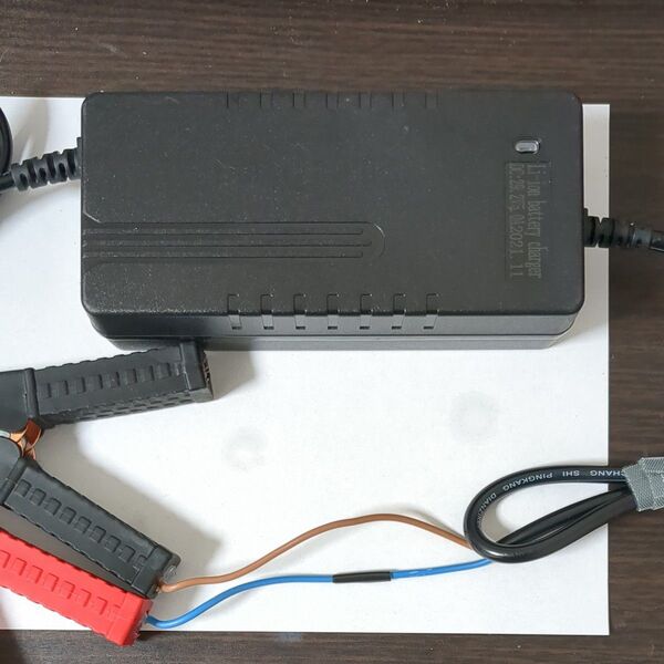 リン酸鉄リチウムイオンバッテリー リチウム 充電器 24v 5a ワニ口クリップ大