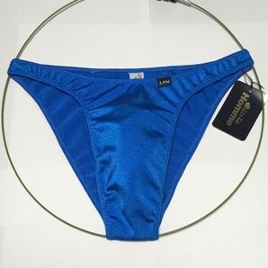 【新品】La-Pomme Homme ビキニブリーフ ハーフバックショーツ サテンブルー@ラポームオム 日本製 HB