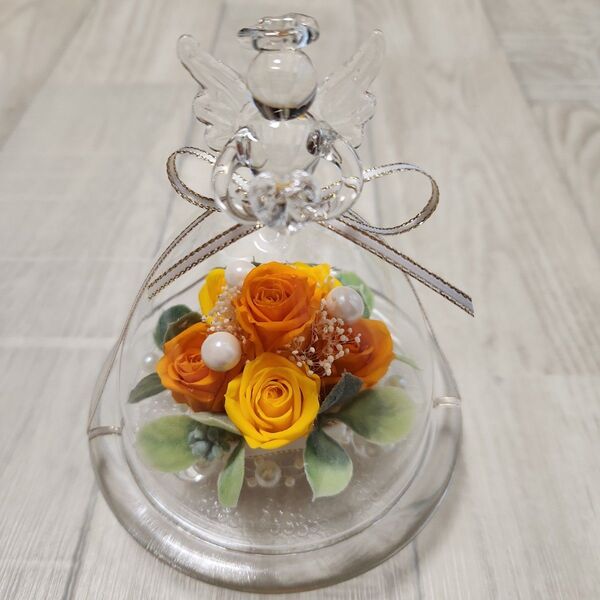 プリザーブドフラワー ガラスケース入り 薔薇