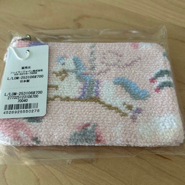 新品未使用 ラブラリーモクバ ペールピンク 新品 L字ポーチ