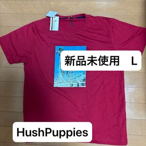 Husu Puppies ハッシュパピーロゴプリント赤Tシャツ新品未使用