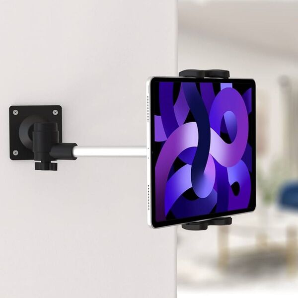 タブレット 壁掛け スタンド iPad ホルダー360度回転 4-13インチ対応