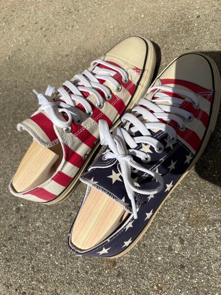 CONVERSE コンバース オールスター 100 ペアフラッグ スリップ OXアメリカ国旗柄 US9 27.5cm