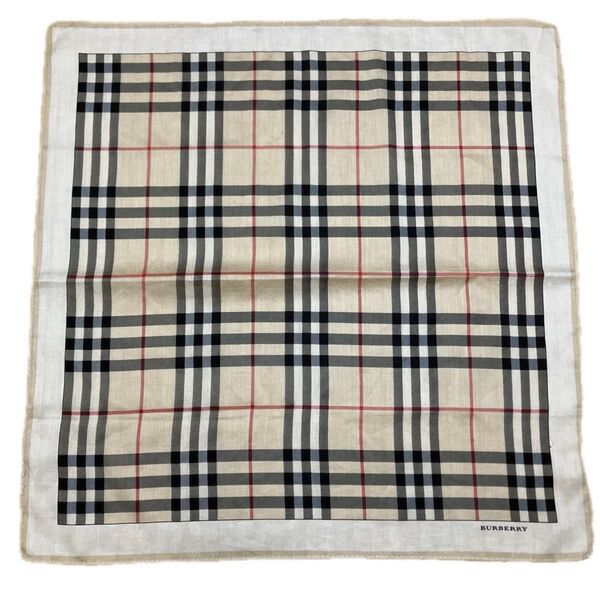 BURBERRY バーバリー ハンカチ ベージュ系 チェック柄 コットン