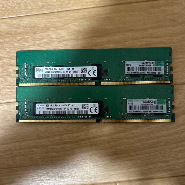SK hynix DDR4 ECC Registered 8GBx2枚 16GB HP純正 サーバー用