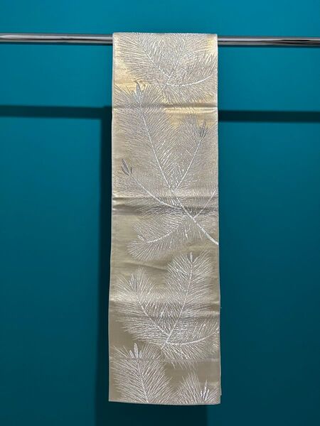 レディース帯8 結婚式 成人式 冠婚葬祭 振袖 留袖 松の葉 銀糸 金糸 袋帯 着物
