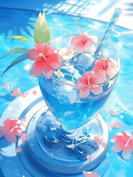 新商品 ALL フェアリーダストビーズ ダイヤモンドアートキット A3サイズ 夏 爽やか ジュース